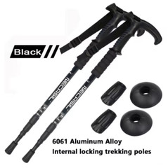 2X Trekking Poles Nordic Walking Hiking Sticks Adjustable Anti-shock Alpenstock