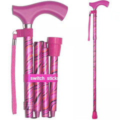 Luxury Folding Walking Stick 32 In. to 37 In. with Water Resistant Bag, Wrist St