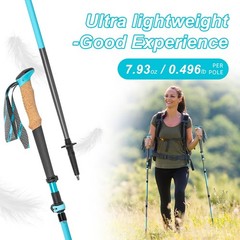 Trekking Poles Collapsible Hiking Lightweight Compact Adjustable Height