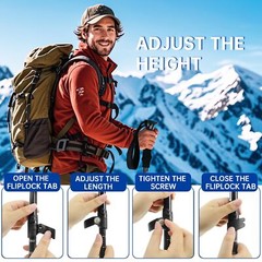 Collapsible Trekking Poles 2 Pack Adjustable Aluminum Lightweight Hiking