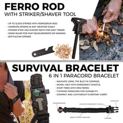 Sirius Survival 15in1 Hiking Kit – Emergency Tools & Kit for Survival Situations