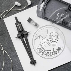 Twistable Black Stone Compass with Spare Parts – Quick-Set Precision for Ages 8+