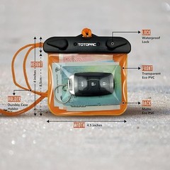 Pack Waterproof Car Key FOB Case Floating Wallet Pouch for 2 Orange + Orange