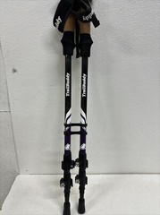 TrailBuddy Aluminum Cork Trekking Poles Black & White Purple Adjustable #D2