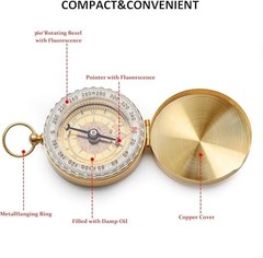 Camping Survival Compass Metal Compass Kids Compass for Hiking Camping 1 Pack