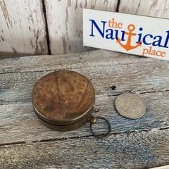 Antique Finish Brass Compass With Lid – Vintage Pocket Style – Nautical Keychain