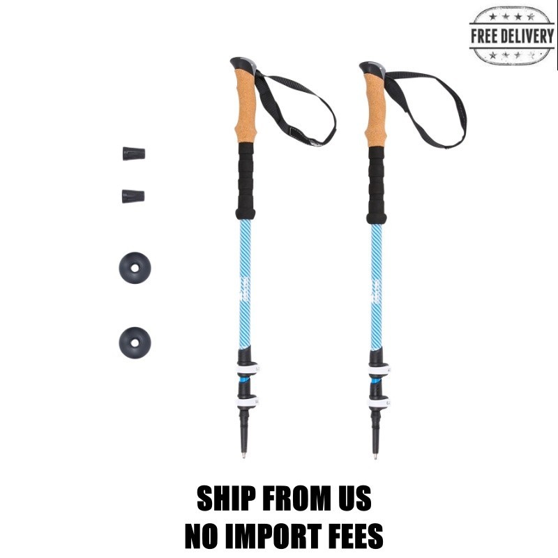 Ozark Trail Lightweight Carbon Fiber Adjustable Quick Lock Trekking Poles with C