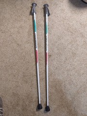 Exerstrider 44″ Fitness Walking Poles Pair Reflex Strapless Grips Made in USA