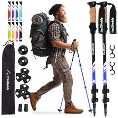 TrailBuddy Trekking Poles – Lightweight Collapsible Hiking Poles for Snowshoe…