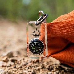 Cushion-Mounted MiniCompass with Ruler and Split Ring – Lightweight Design