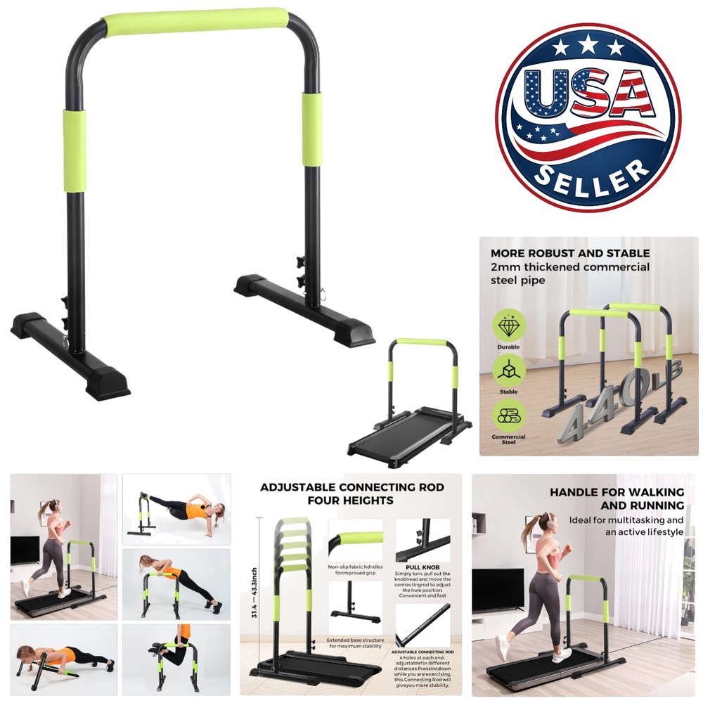 Sturdy Green Walking Pad Handle Bar – Non-Slip, Tool-Free Assembly for All Users