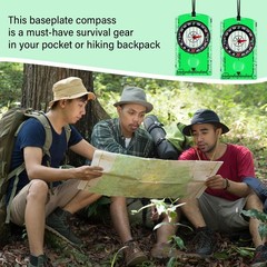 Acrylic Hiking Compass for Orienteering & Navigation – Kids Map Reading Tool, Gr