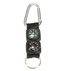 Mini Carabiner w/ Keychain Buckle Compass Thermometer Camping Outdoor Survival&
