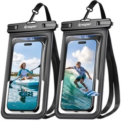 Waterproof Phone Pouch – 2 Pack, IPX8 Case-friendly [8.5-inch] [Black + Black]