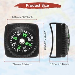 20mm Slip-On Wrist Compass [10PCS] – Hard Shell Liquid Filled Compass – [Black]
