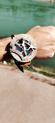 Nautical Vintage Brass Wrist Sundial Compass Leather Band Perfect Christmas Gift