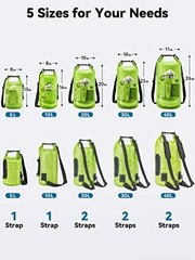Dry Bag Waterproof for Women Men, 5L/10L//30L/40L Roll Top 20L Lemon Green