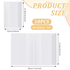 10pcs Clear A5 Book Covers Plastic Exercise Books Covers Waterproof Plastic
