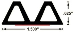 Ultra Cap Seal 1 1/2″ Width x 5/8″ Height x 23′ Length, EPDM Rubber for Caps