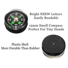 200 Pieces Button Compass Mini Black Survival Oil Filled for…