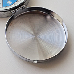 Vintage YCM Pocket Compass Made in Japan Working Needle Stopper Flip Lid Case