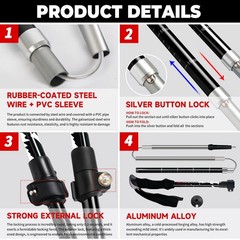 Collapsible Trekking Poles for Hiking – 2 Pack Collapsible Aluminum Walking Stic