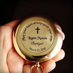 Nautical compass, custom engraved with wooden or leather pouch, camping, hiking