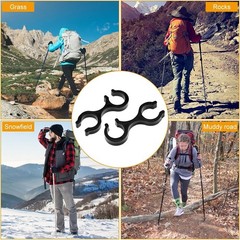 Trekking Pole Tips Set with Rubber Protectors for Hiking and Outdoor Activities
