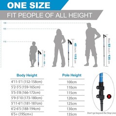 Aluminum Trekking Poles – Quick Adjustable Locks, Comfort Handle, Padded Strap,