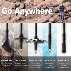 2PC Trekking Poles Nordic Walking Hiking Sticks Anti-shock Adjustable Alpenstock