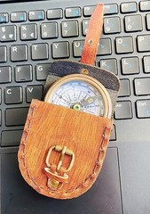 Pocket Compass Gift 2″ The Road Not Taken Antique Nautical Brass Poem Compass
