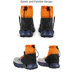 Waterproof Ankle Gaiters for Hiking with Replaceable Sole Straps and Stretch