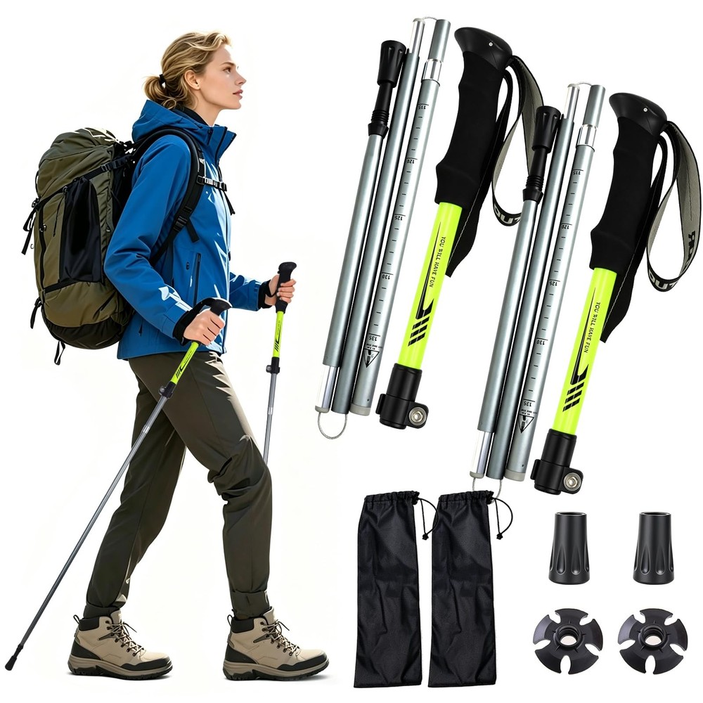 Collapsible Trekking Poles for Hiking, Lightweight Folding Hiking Poles with …