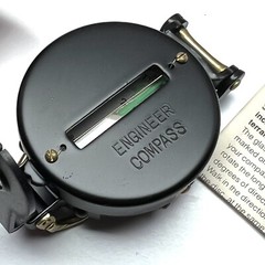 Engineer Lensatic Compass Plastic w/Brass Mint-with Pouch