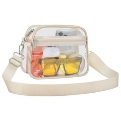Clear Bag for Stadium Events Clear Sports Fan Handbags Purses Medium Creamy