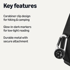 Amazon Basics Carabiner Keychain Compass, Luminous, for Hiking Camping