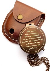 Be Strong and Courageous Engraved Compass, Confirmation Gift Ideas, Baptism Gift