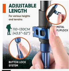 Trek-Z Cork Grip Trekking Poles – Lightweight Folding Hiking Poles, Adjustable H