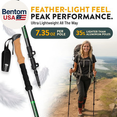 100% Carbon Fiber Trekking Poles by USA Brand – Ultra Strong Lightweight Collaps