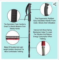 Aihoye Hiking Trekking Poles 2 Pack Collapsible Lightweight Anti Shock Hiking