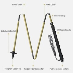 AONIJIE E4220 2PCS Carbon Fiber Trekking Poles Foldable Hiking Running