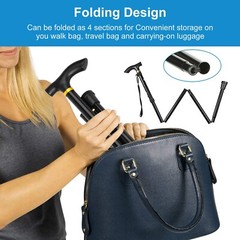 Adjustable Aluminum Metal Walking Stick Folding Collapsible Travel Cane Antislip