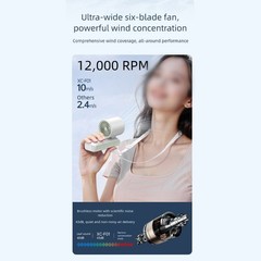 6000Mah Handheld Turbo Fan USB Rechargeable with 135 Degree Adjustable Angle