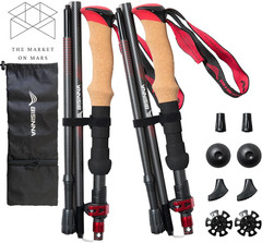 Carbon Fiber Trekking Poles Collapsible Hiking Poles Lightweight Walking 💪👌