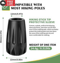 Durable Replacement Rubber Tips for Trekking Poles – Universal Anti-Slip Hiking