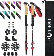 Carbon Fiber Trekking Poles – Collapsible & Telescopic Walking Sticks W/ Natural