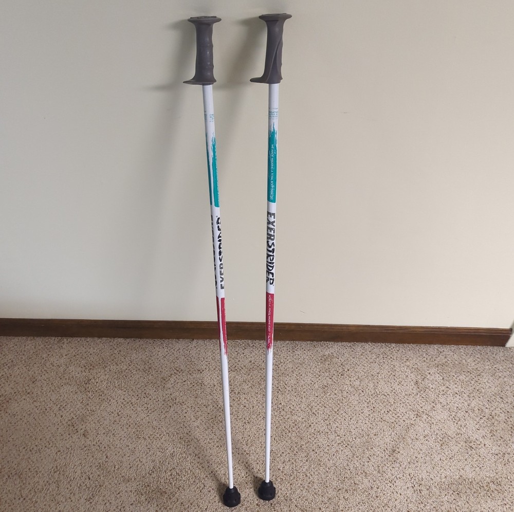 Exerstrider 44″ Fitness Walking Poles Pair Reflex Strapless Grips Made in USA
