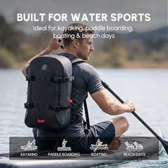 Premium IPX7 Airtight Waterproof Backpack for Kayaking, Paddle Boarding, Black