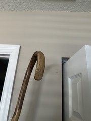 Antique Vintage Handmade German Knotty Walking Stick Cane Real Wood One Piece