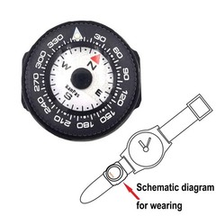 Mini Button Map Compass with Turnable Bezel for Watchband Every Day Carry